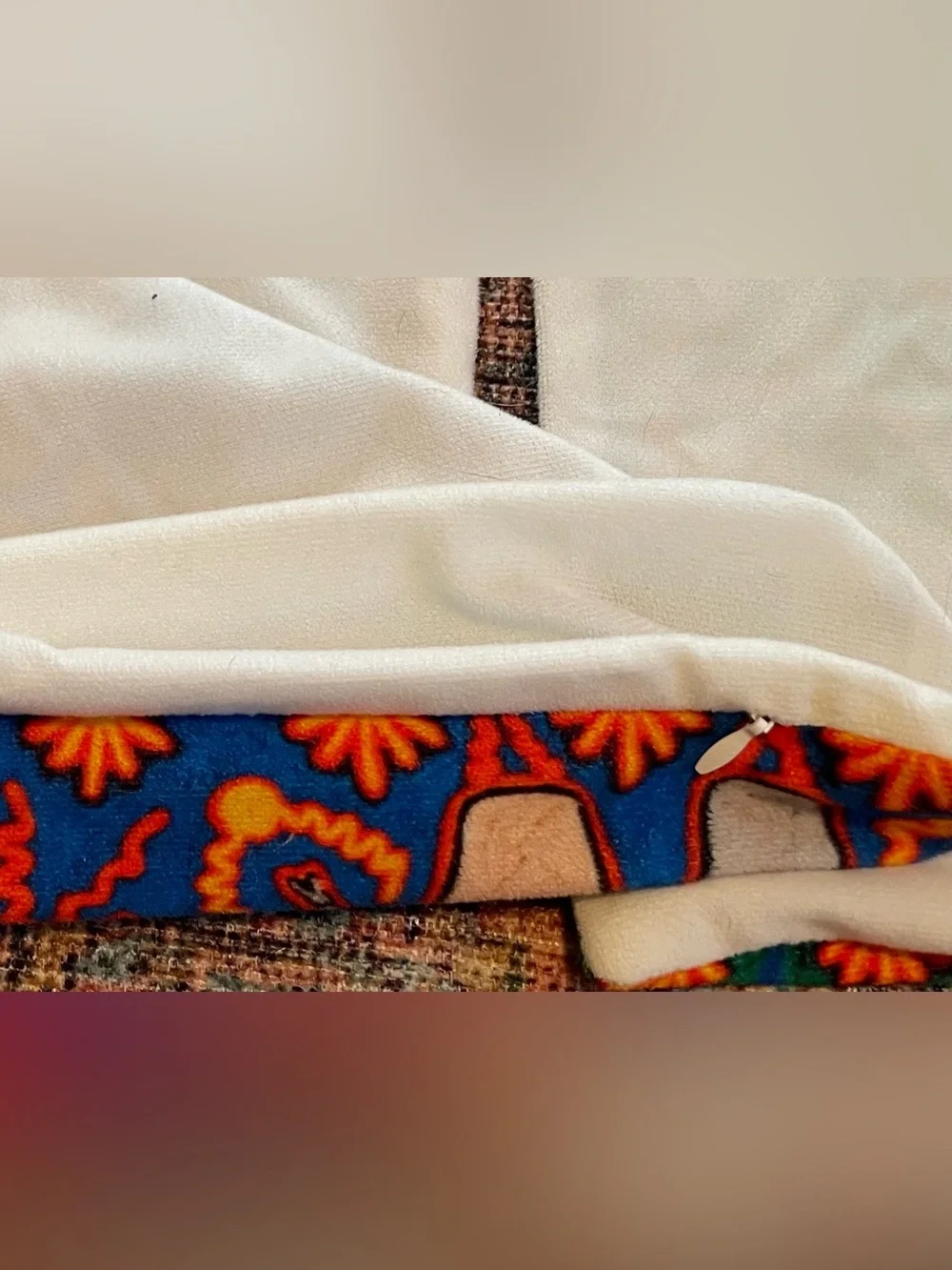 Set of 2 Vibrant Folk Art Sun & Animals Accent Pillow Covers - Multicolor